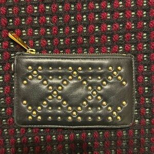 Lady Dior Studded Cardholder Gold Hardware Black